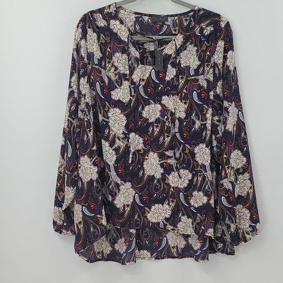 The Limited Tops - Nwt. The limited navy tie front floral blouse.